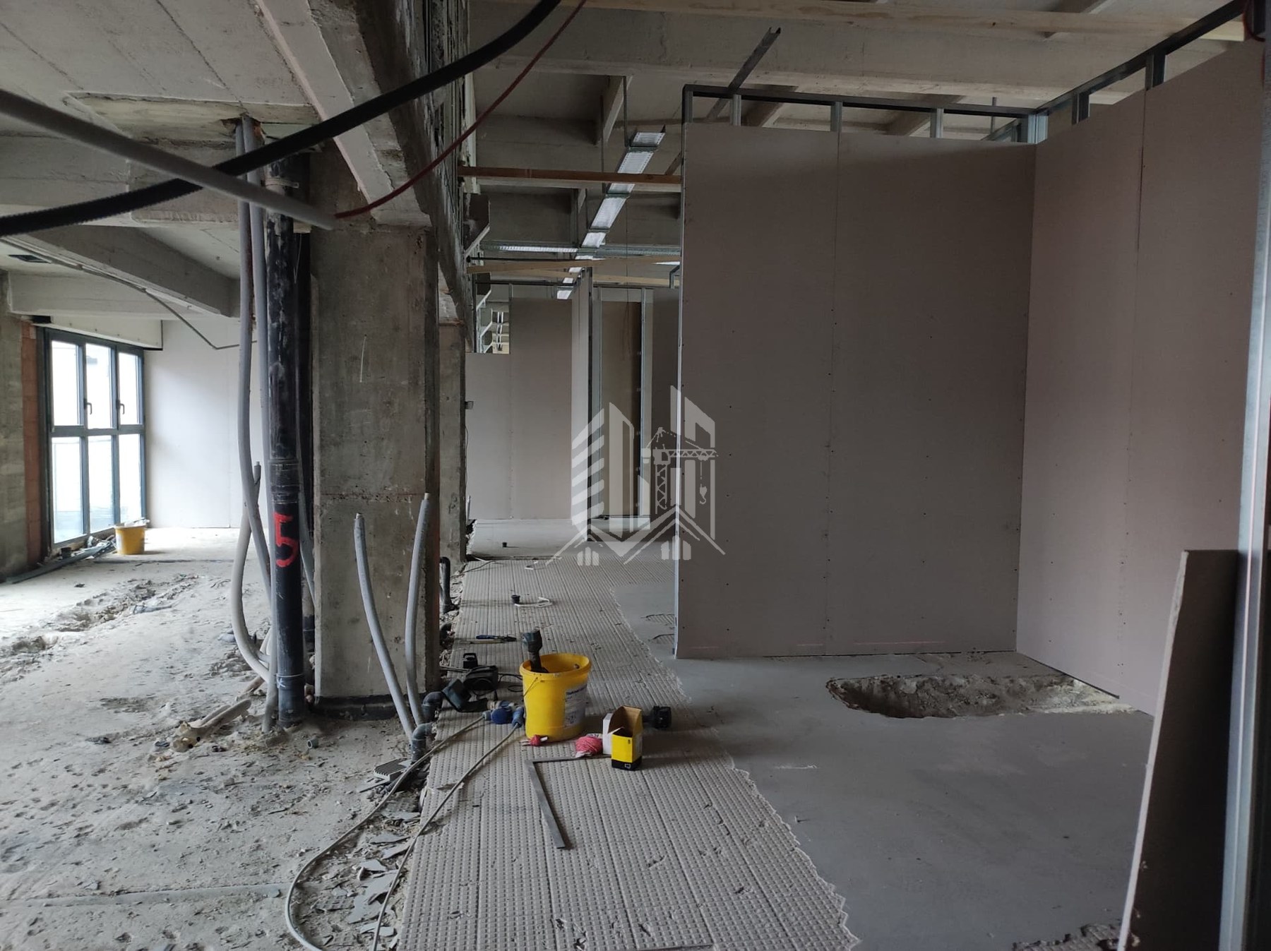 Palestra Centro SNOS — Nuovi locali in cartongesso e sottofondi per i pavimenti