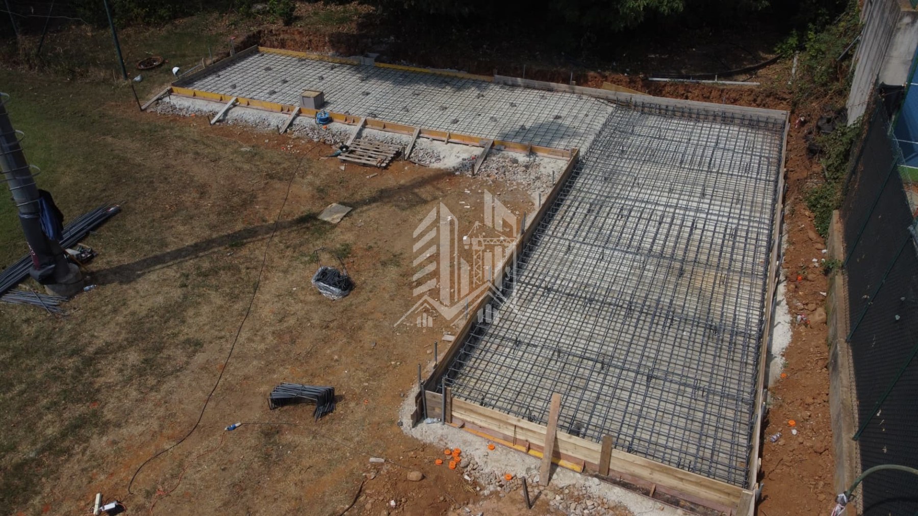 Area sportiva — Piossasco — Armatura della fondazione in cls