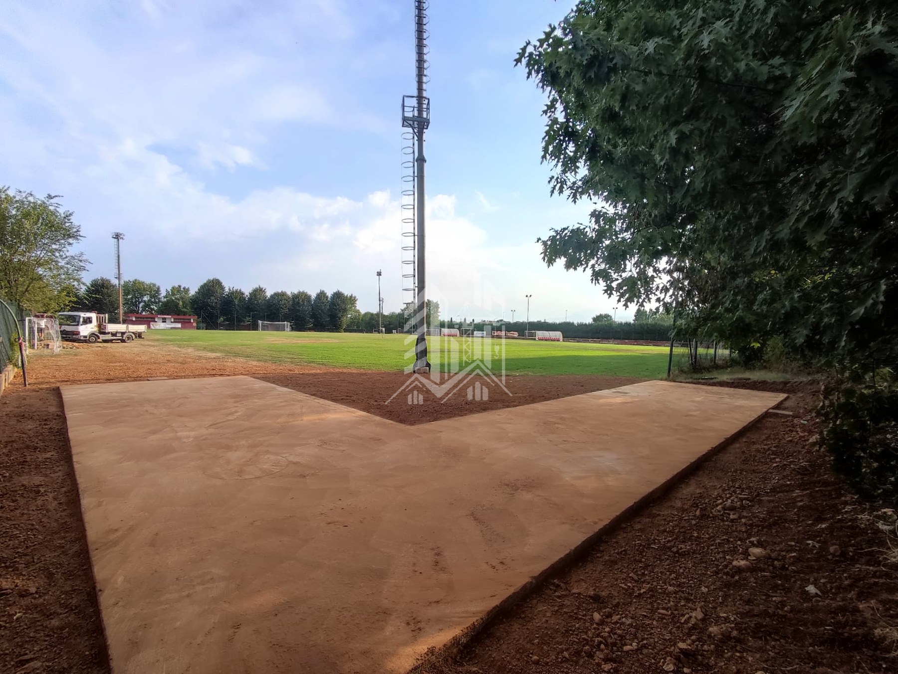 Area sportiva — Piossasco — Getto e finitura della fondazione in cls